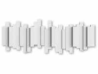 Umbra Garderobenhaken Stäbchen, 49 x 18 x 3 cm, Weiß, 5 Haken, aus Kunststoff,