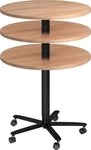 HAMMERBACHER Konferenztisch S&auml;ulentisch 80cm Nussb/schwarz