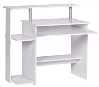 Wohnling Schreibtisch WL1.153 Computertisch WL1.153 94x90,5x48,5 cm Wei&szlig; Modern
