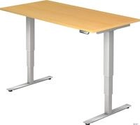 HAMMERBACHER Schreibtisch Schreibtisch 160x80x62-127cm Buche/silber elektrisch