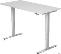 HAMMERBACHER Schreibtisch Schreibtisch 160x80x62-127cm wei&szlig;/silber elektrisch
