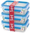 Emsa Frischhaltedose Emsa, Frischhaltedosen, 3er Set, ca. 0,55 l, blau, "Clip &