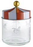 Alessi Frischhaltedose Aufbewahrungsglas CIRCUS 0.75 l, Glas, Weissblech,