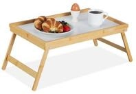 relaxdays Tabletttisch Betttablett Bambus
