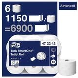 TORK Toilettenpapier SmartOne&reg; (6-St), 2-lagig, wei&szlig; ohne Pr&auml;gung,...