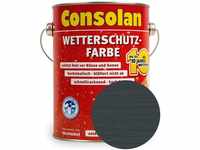 Consolan  Holzschutzlasur Consolan Wetterschutz-Farbe 2,5 L anthrazitgrau