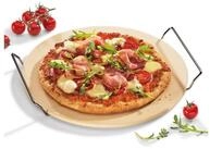 K&uuml;chenprofi Pizzastein Rund mit Gestell, Cordierit, Edelstahl
