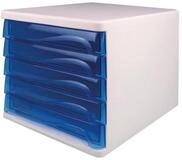 HELIT Werkstatt-Set helit Schubladenbox 5 Schubladen wei&szlig; / blautransparent -