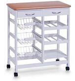 Zeller Present K&uuml;chenwagen K&uuml;chenrollwagen m: Bambusdekor-Top, MDF, wei&szlig;, 66...