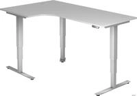 HAMMERBACHER Schreibtisch Schreibtisch 200x120x62-127cm grau/silber elektrisch