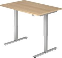 HAMMERBACHER Schreibtisch Sitz-Steh-Schreibtisch elektrisch 120x80cm Eiche/Silber