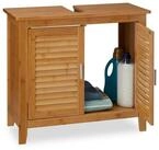 relaxdays Waschbeckenunterschrank LAMELL Bambus