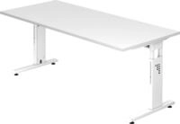 HAMMERBACHER Schreibtisch Schreibtisch C-Fu&szlig; 180x80cm Wei&szlig;/Wei&szlig;