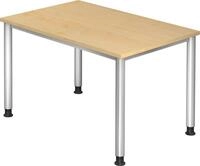 HAMMERBACHER Schreibtisch Schreibtisch 4-Fu&szlig;-rund 120x80cm Ahorn/Silber