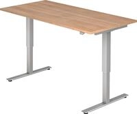 HAMMERBACHER Schreibtisch Sitz-Steh-Schreibtisch elektrisch 160x80cm Nussbaum/Silber