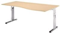 HAMMERBACHER Schreibtisch O-Line, Freiform, h&ouml;henverstellbar von 68 bis 82 cm