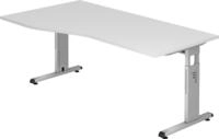 HAMMERBACHER Schreibtisch Schreibtisch C-Fu&szlig; 180x100/80cm Wei&szlig;/Silber