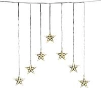 KONSTSMIDE LED-Lichtervorhang Weihnachtsdeko aussen, mit 7 Sternen, 35 warmwei&szlig;e