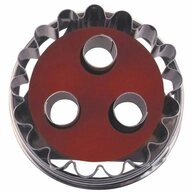 ST&Auml;DTER Ausstechform Linzer 3-Loch &Oslash; 4.8 cm Zerlegbar, Edelstahl