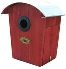 HABAU Nistkasten Runddach, Rot, mit wechselbarem Flugloch, 18,5 x 13,5 x 19 cm