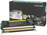 Lexmark Tonerkartusche C734A1YG, (1-St), Toner-Kit gelb return program gelb 6000