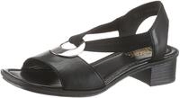 Sandalette RIEKER, Damen, Gr. 36, schwarz, Leder, unifarben, Schuhe Sandalette,