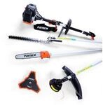 FUXTEC Benzin-Motorsense FX-MT152, 44 cm Arbeitsbreite Messer, 4in1 Tool 3PS, 52ccm,