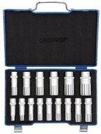 Gedore Steckschl&uuml;ssel (15 St), Einsatz -Garnitur 1/2" 15tlg. 10 - 32 mm 12-kant