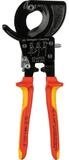 Knipex Kabelschere KNIPEX 95 36 250 Kabelschneider (Ratschenprinzip) isoliert...
