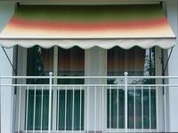 Angerer Freizeitm&ouml;bel Klemmmarkise gr&uuml;n/rot/gelb, Ausfall: 150 cm, versch. Breiten