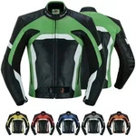 German Wear Motorradjacke GW409J Motorradjacke B&uuml;ffelleder gr&uuml;n 52/L