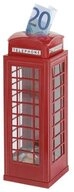 goki Spardose, im Telefonzellendesign, aus Metall, 18 cm, Rot