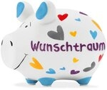 Wurm Spardose KCG Sparschwein "Wunschtraum" Keramik Bunt 12x9x9cm