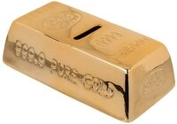 Out of the Blue Spardose Keramik Spardose Goldbarren Design Verschluss ca. 16...