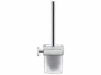 Duravit WC-Garnitur Karree, Bürstengarnitur wandhängend 350 mm - Chrom/Glas...