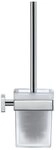 Duravit WC-Garnitur Karree, Toilettenb&uuml;rstengarnitur wandh&auml;ngend - Chrom / Wei&szlig;