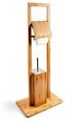 relaxdays Toilettenpapierhalter WC Garnitur Bambus
