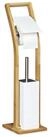 relaxdays Toilettenpapierhalter WC Garnitur Bambus