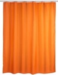 WENKO Duschvorhang Uni Orange Breite 180 cm, H&ouml;he 200 cm, Polyester, waschbar