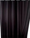 WENKO Duschvorhang Uni Black Breite 180 cm, H&ouml;he 200 cm, Polyester, waschbar