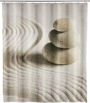 WENKO Duschvorhang Badevorhang waschbar, mit 12 Duschvorhangringen, 100 % Polyester