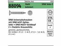 SPAX Schraube 200er Pack Schraube R 88094 SEKO Spitze/PZ 5x80/60-Z Stahl...