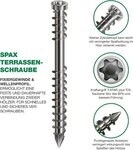 SPAX Terrassenschraube T-STAR plus Edelstahl A2 Zylinderkopf, (100 St)
