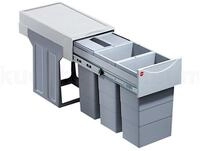 Hailo Einbaum&uuml;lleimer Hailo Abfallsammler 3666841 TZ Swing Terzett 3x 10 Liter