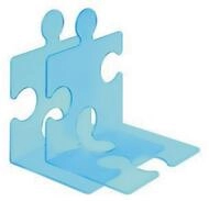 HAN-B&uuml;roger&auml;te Briefablage CD/Buchst&uuml;tze Puzzle im 2er-Pack transluzent blau