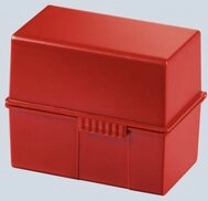 HAN-B&uuml;roger&auml;te Karteikasten Karteikartenbox A6 quer 300 Karten rot