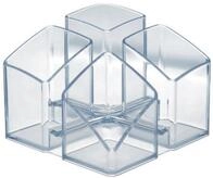 HAN Aufbewahrungsbox SCALA transparent Polystyrol 4 F&auml;cher 12,5 x 12,5 x 10,0...