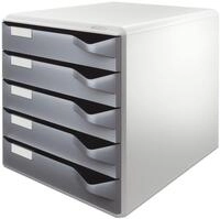 LEITZ Schreibtisch Leitz 5280 Post-Set Schubladenbox, 5 Schubladen - Grau (1-St)