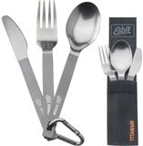 Esbit Besteck-Set Esbit Titan Besteck-Set 3-tlg. mit Karabiner und Tasche, 1 Personen