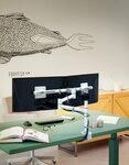 Dataflex Monitor-Halterung Monitorarm viewgo Schreibtisch 130 f&uuml;r 2 Monitore wei&szlig;